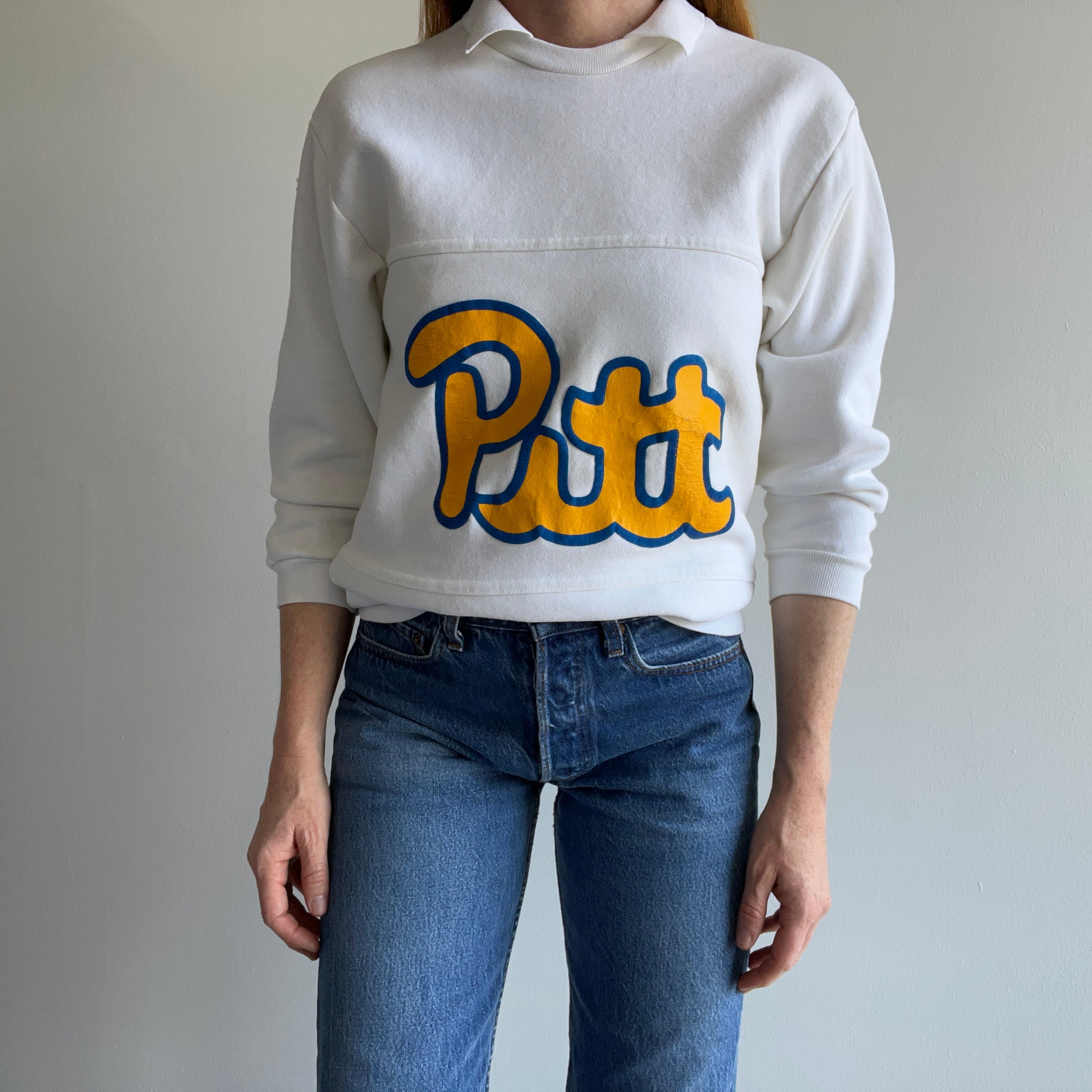 1980s University of Pittsburg Polo Sweatshirt