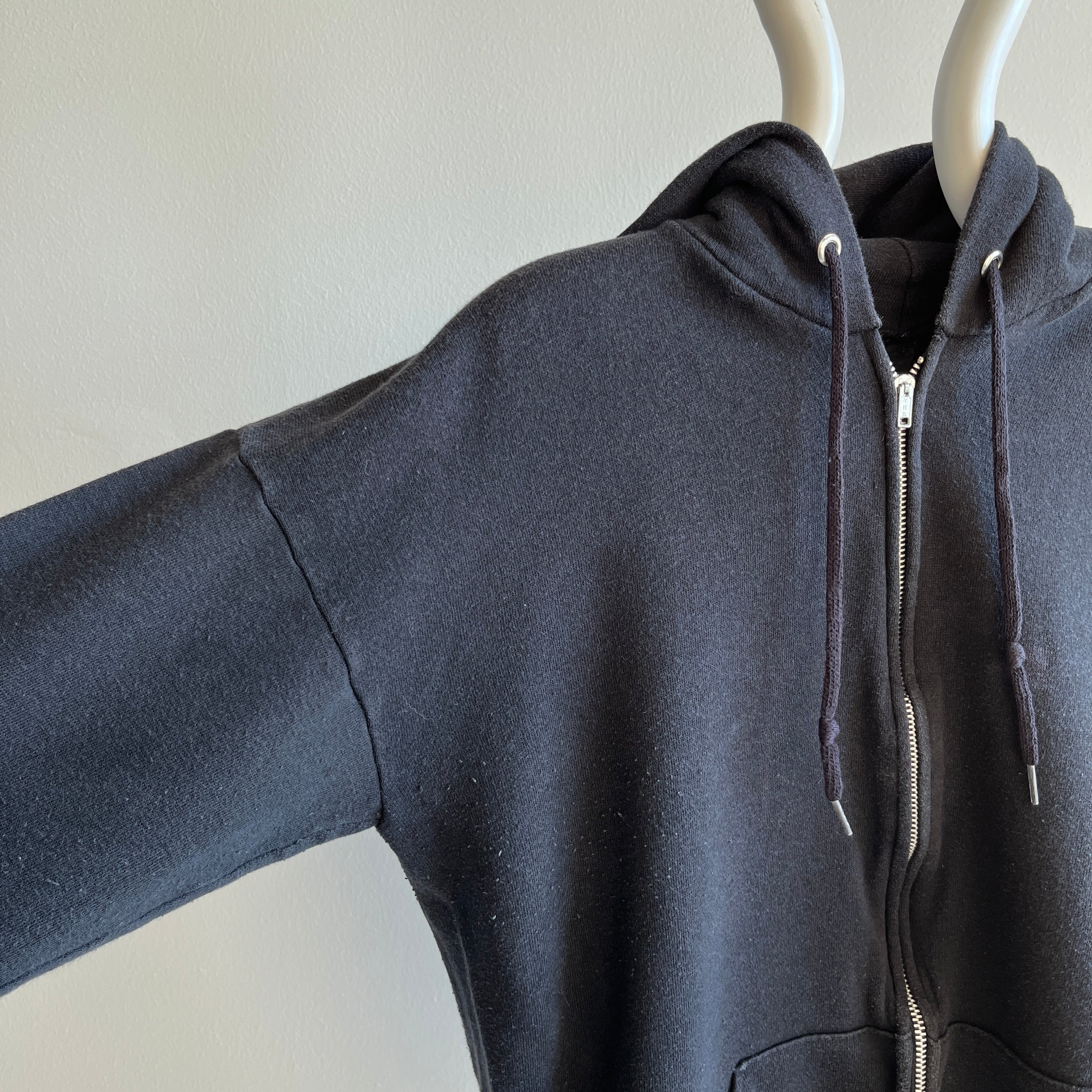 1980s Blank Black Hoodie - So Soft and So Good