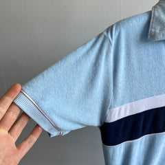 1970s Gap Terry Cloth Short Sleeve Warm Up Polo Shirt - Lightweight