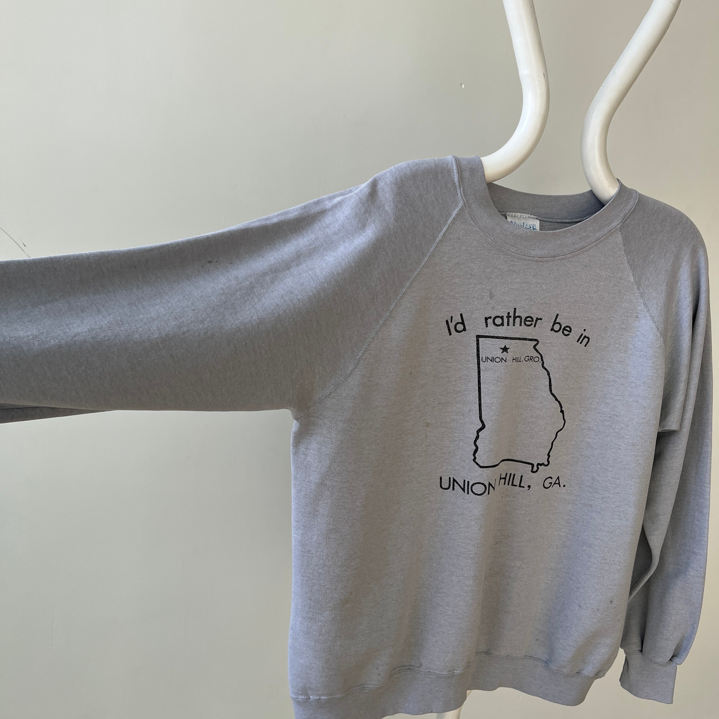 1980s I'd Rather Be In Union Hill, GA. Sweatshirt