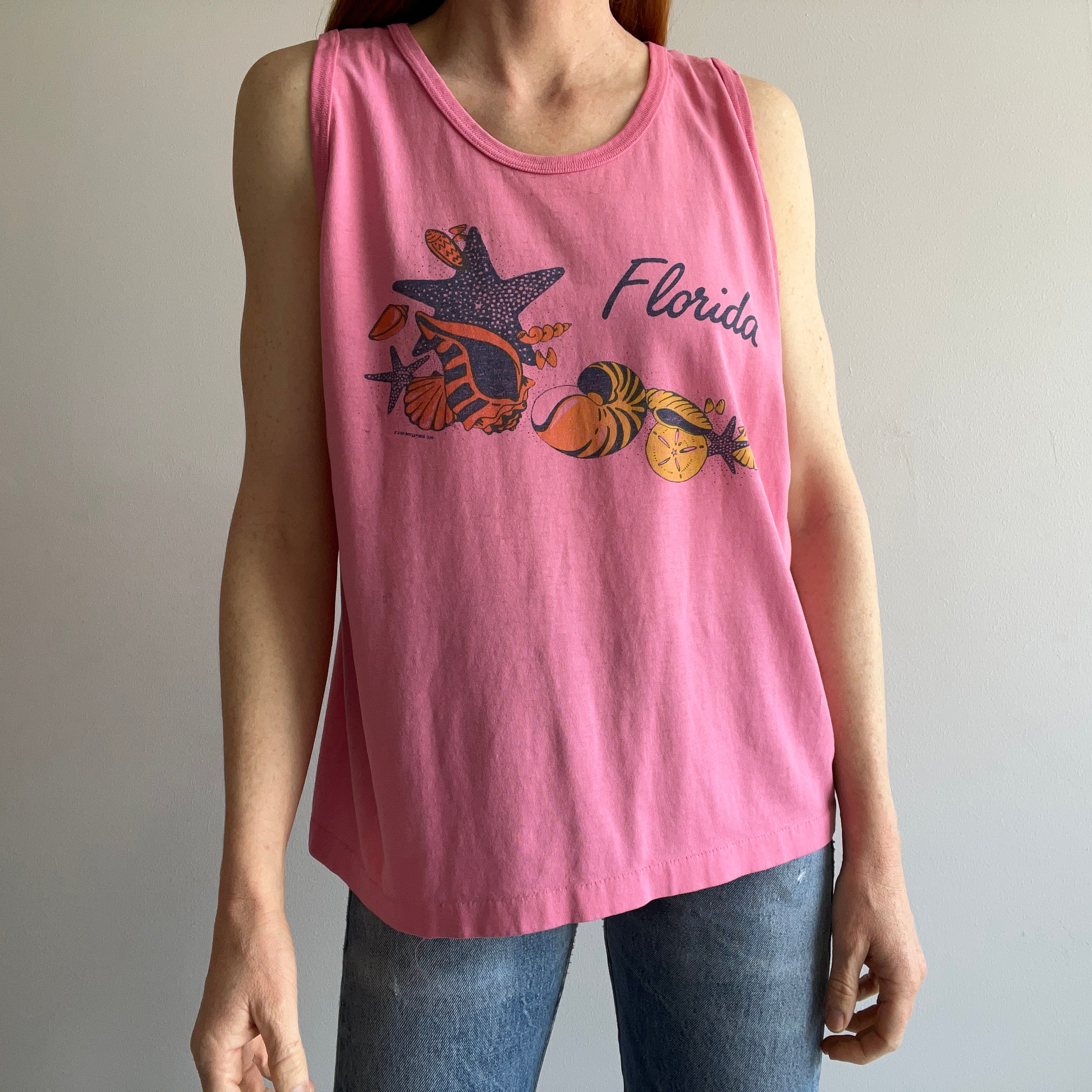 1990s Thinned Out Florida Tourist Tank Top by Tee Jays