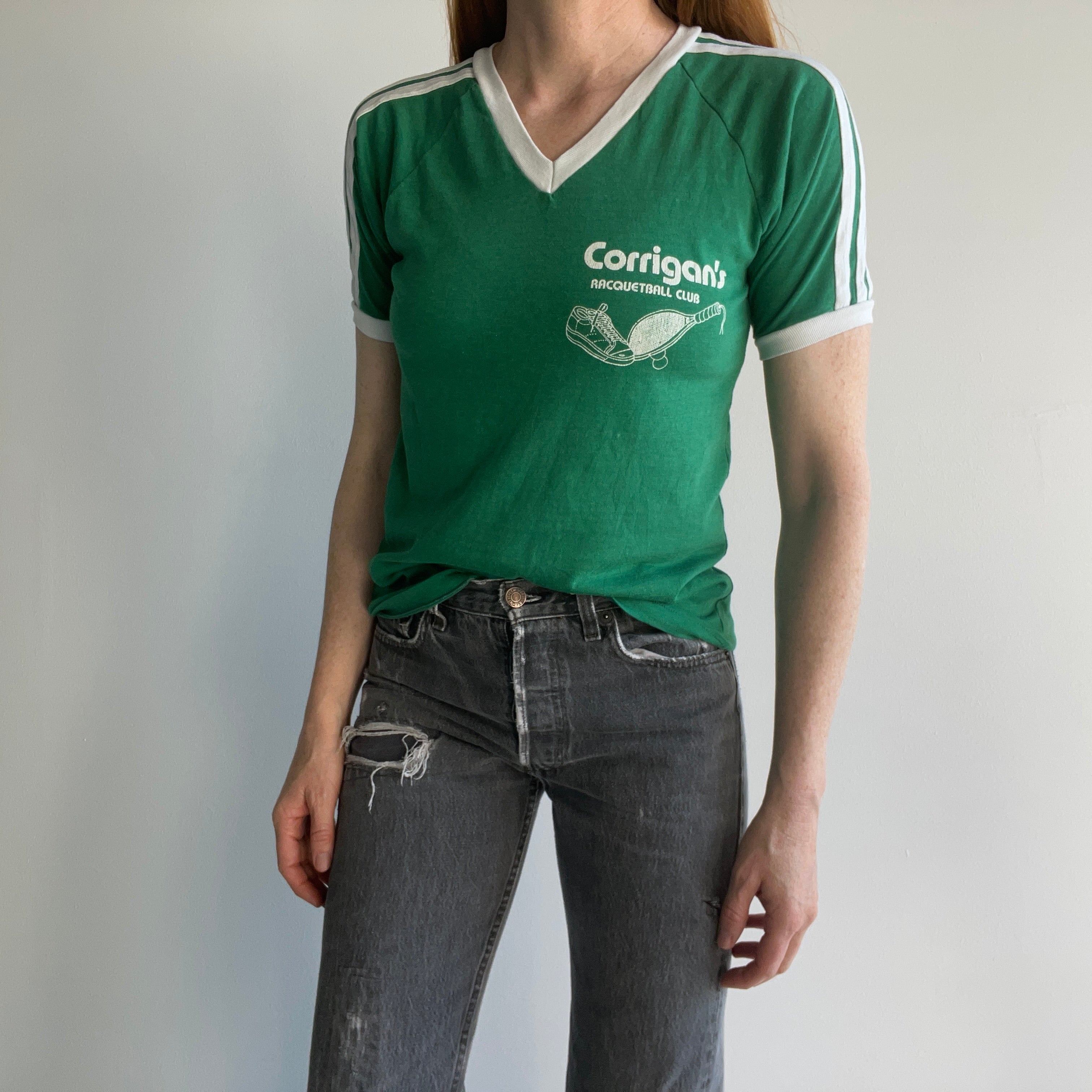 1970s Corrigan's Racquetball Club V-Neck