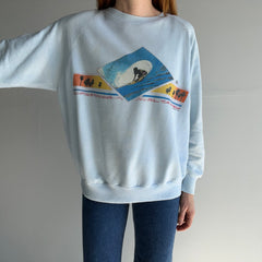 1985/6 Super Thinned Out and Stained Surfing Front and Back Sweatshirt