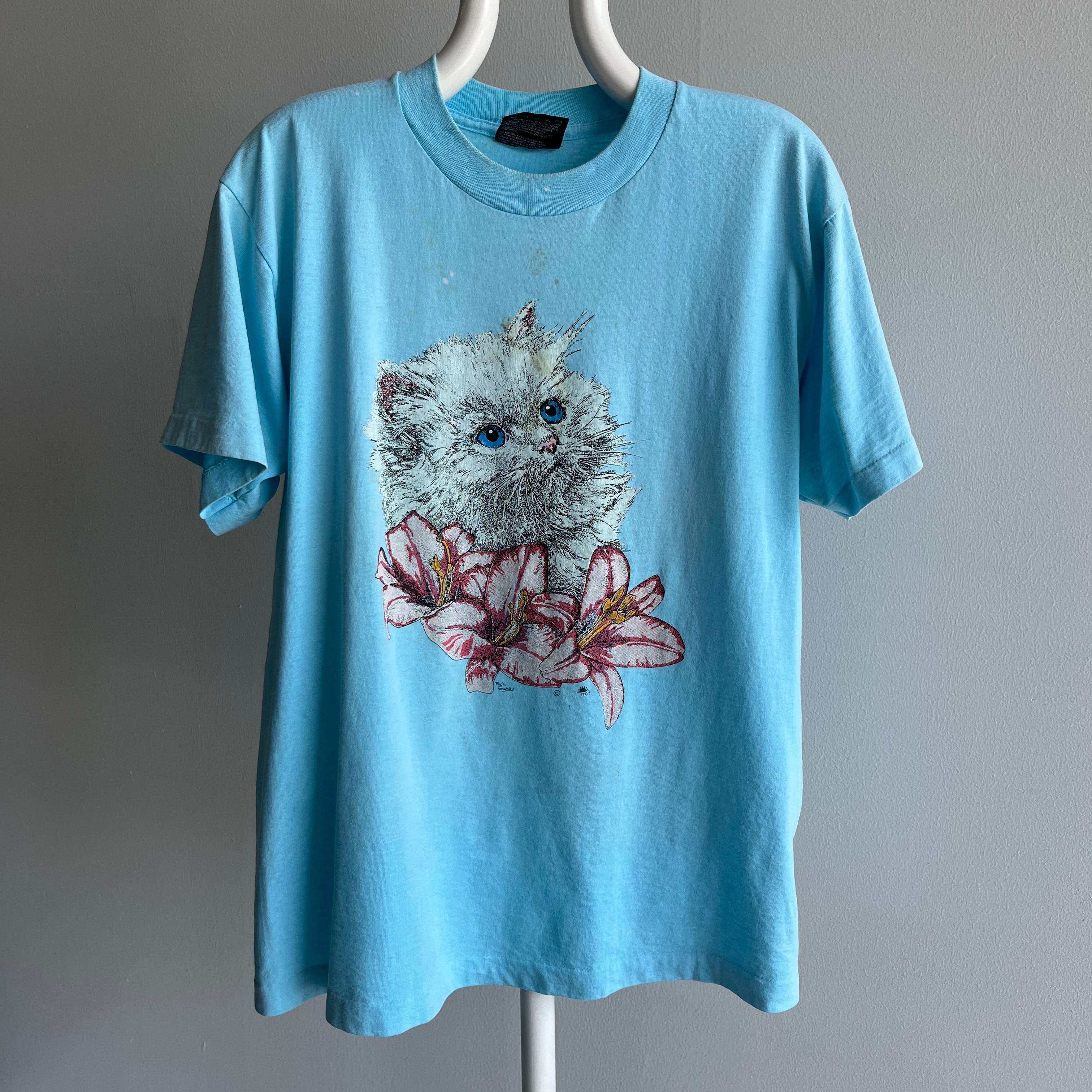 1980s Stained Cat Icon T-Shirt