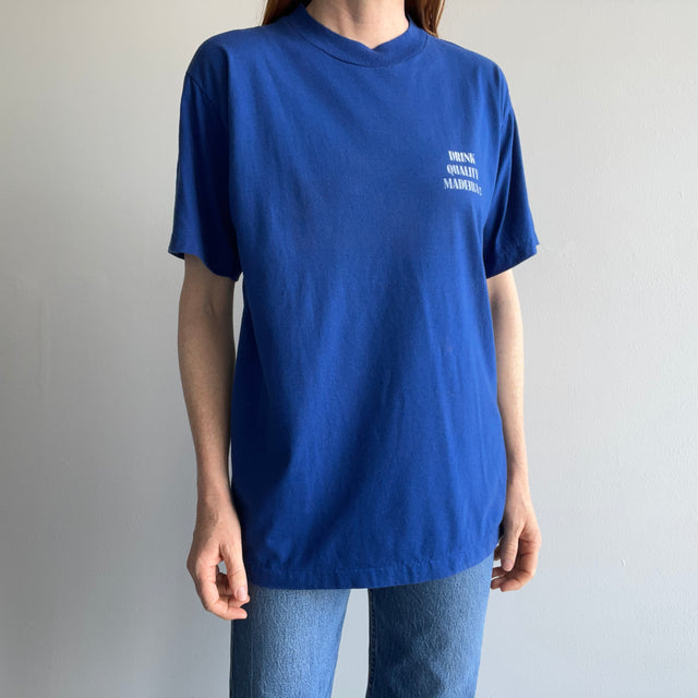 1980s Drink Quality Madeira - Leacocks Madeira Front and Back T-Shirt (Side Seams)