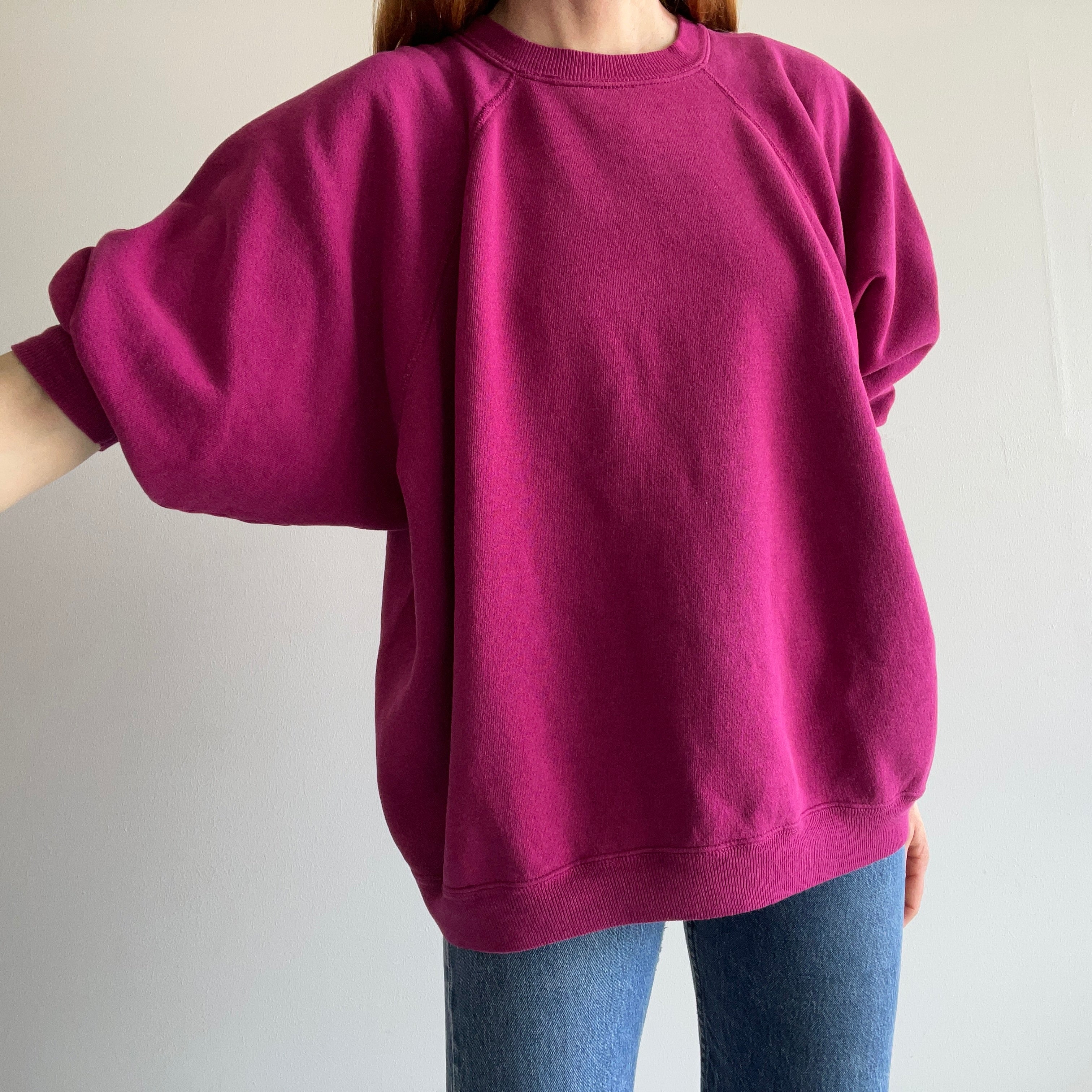 1990s Magenta Hanes Her Way (Very) Relaxed Fit Sweatshirt