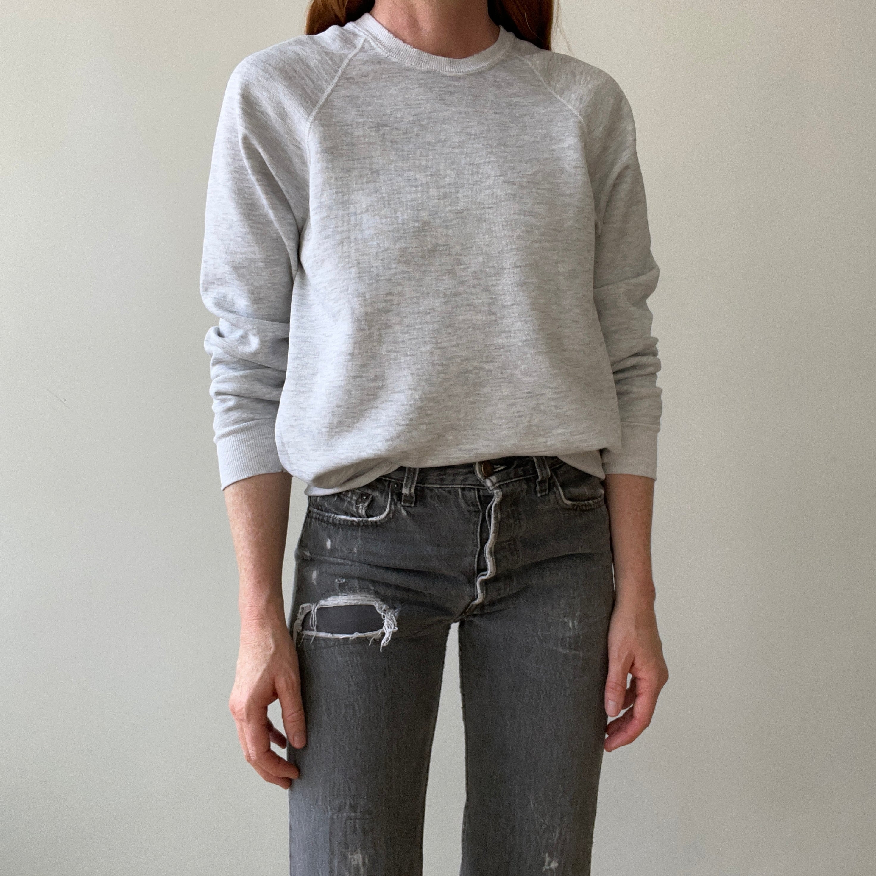 1980s Blank Grey Sweatshirt