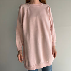 1980s Hanes Her Way Peachy Pink Sweatshirt Dress - So Soft and Slouchy