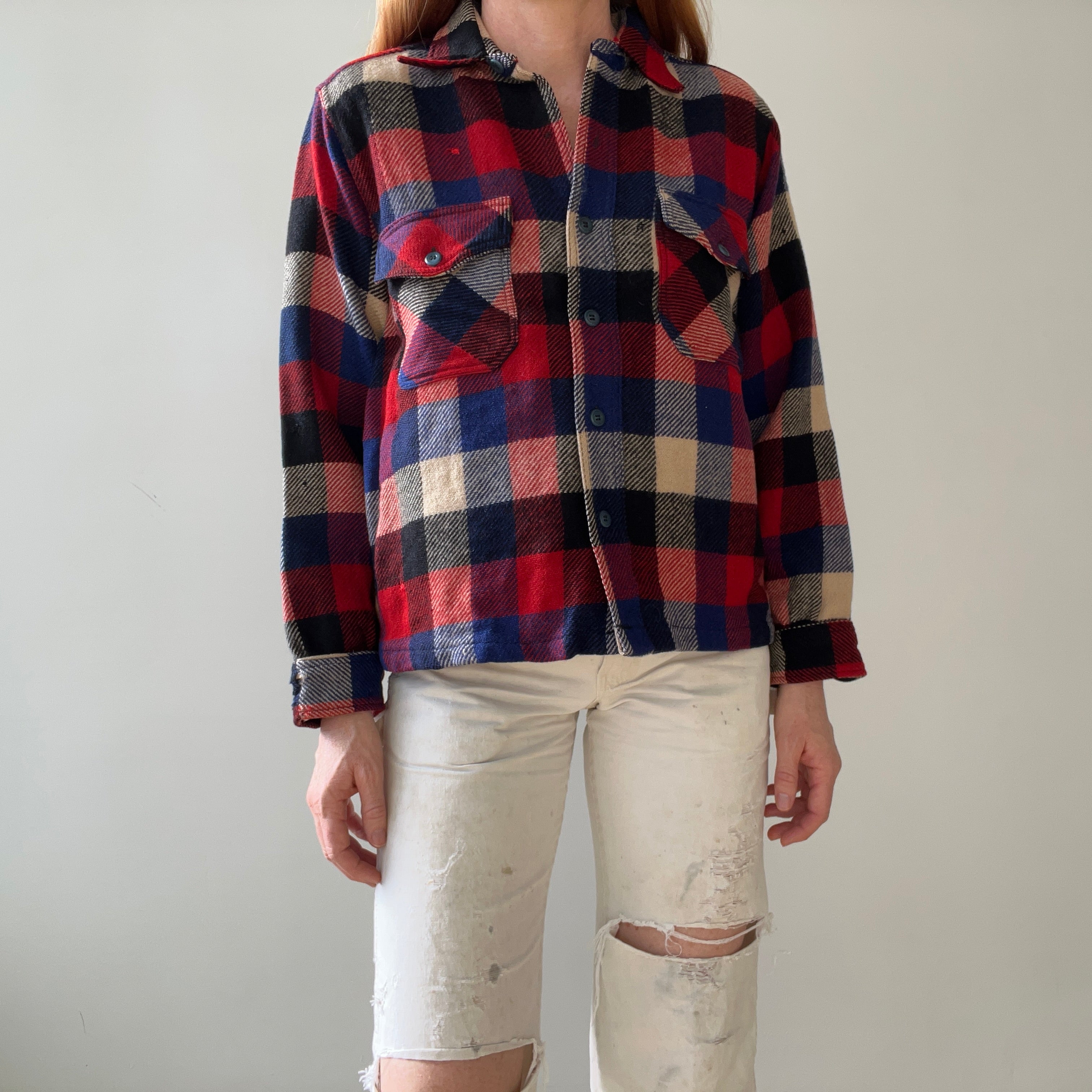 1940s/50s Plaid Wool Flannel - Single Owner