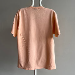 1980s Made in Italy - Forenza Faded Neon Orange Pocket T-Shirt