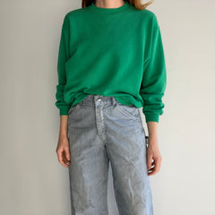 1990s Kelly Green Delightful Sweatshirt - Not A Raglan !!!