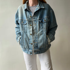 1980s Perfectly Tattered, Faded and Worn Lee Rider Denim Jean Jacket - WOWOWOWOW