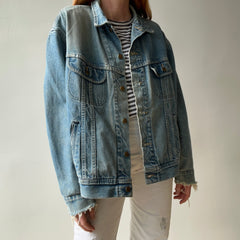 1980s Perfectly Tattered, Faded and Worn Lee Rider Denim Jean Jacket - WOWOWOWOW