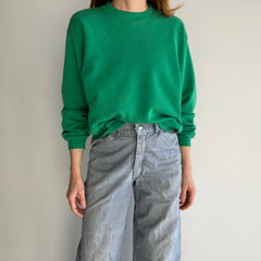 1990s Kelly Green Delightful Sweatshirt - Not A Raglan !!!