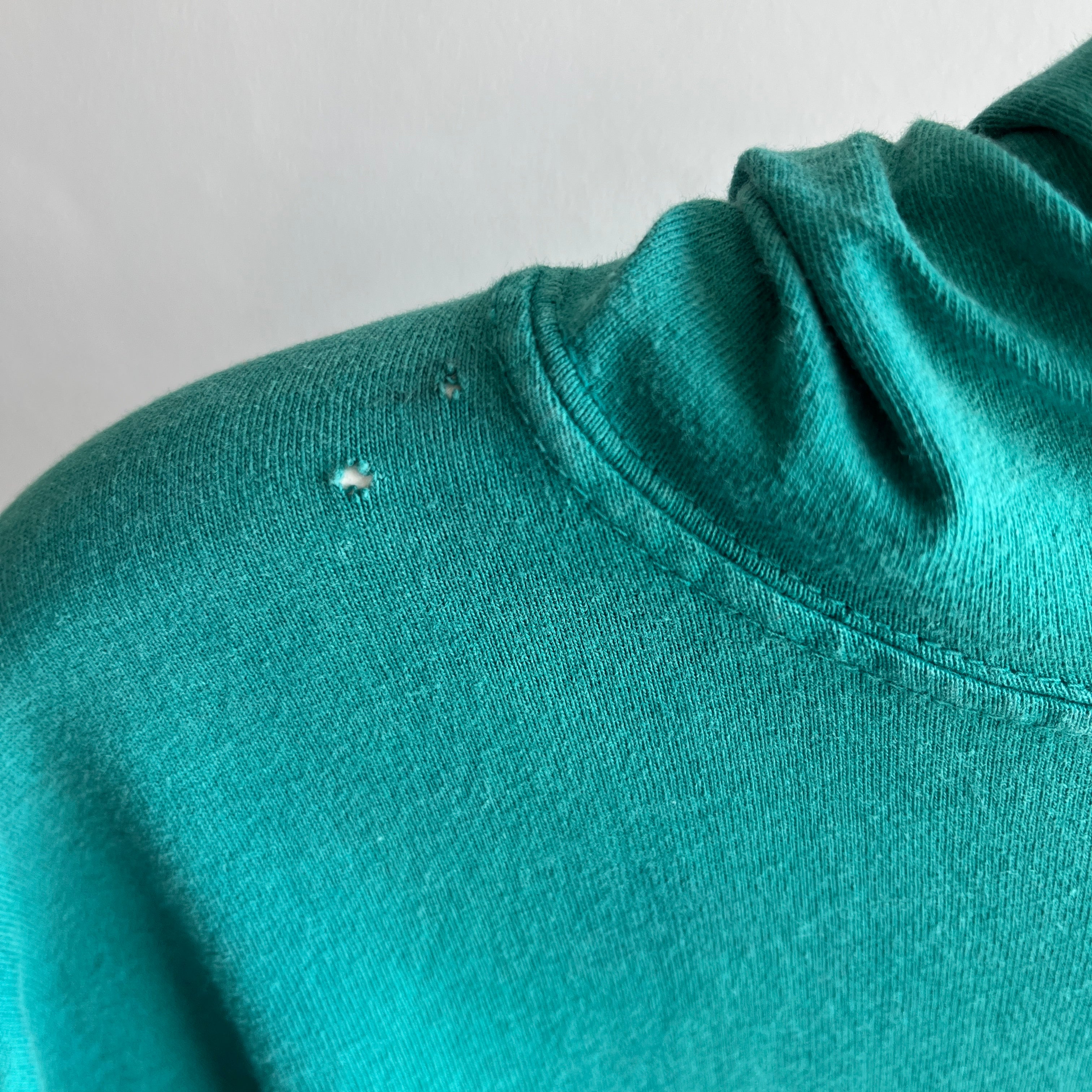 1980/90s USA made Gap Long Sleeve Hoodie Shirt with Small Wear Holes