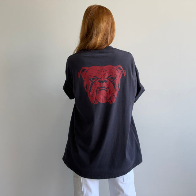 1990s Red Dog Bulldog Front and Back Nicely Worn T-Shirt