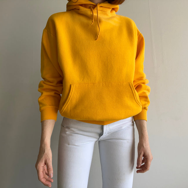 1980s Mustard/Marigold Yellow Pullover Hoodie