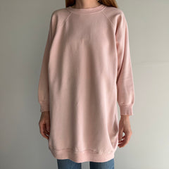 1980s Hanes Her Way Peachy Pink Sweatshirt Dress - So Soft and Slouchy