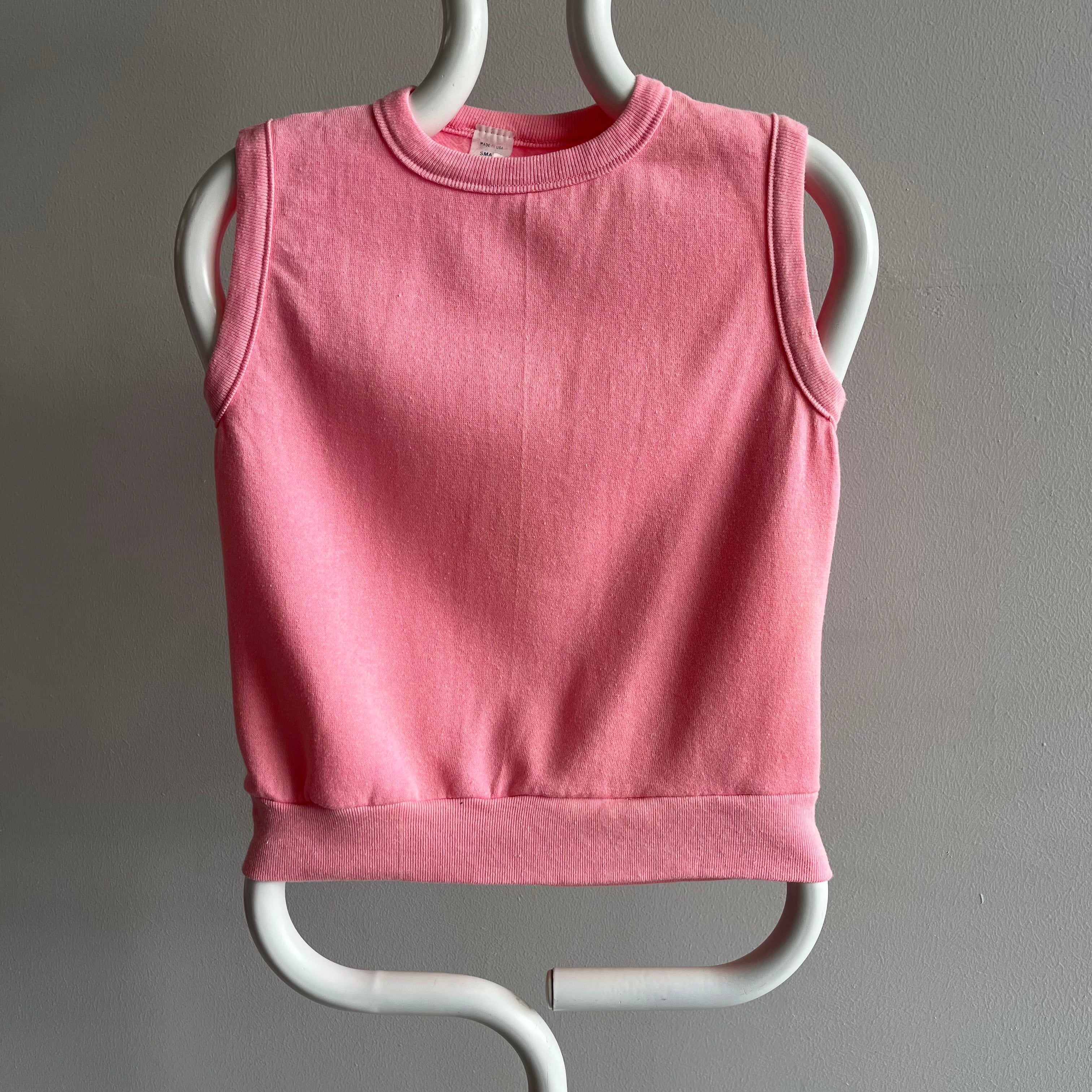 1980s Never WOrn Pale Pink Sweatshirt Vest - Swoon