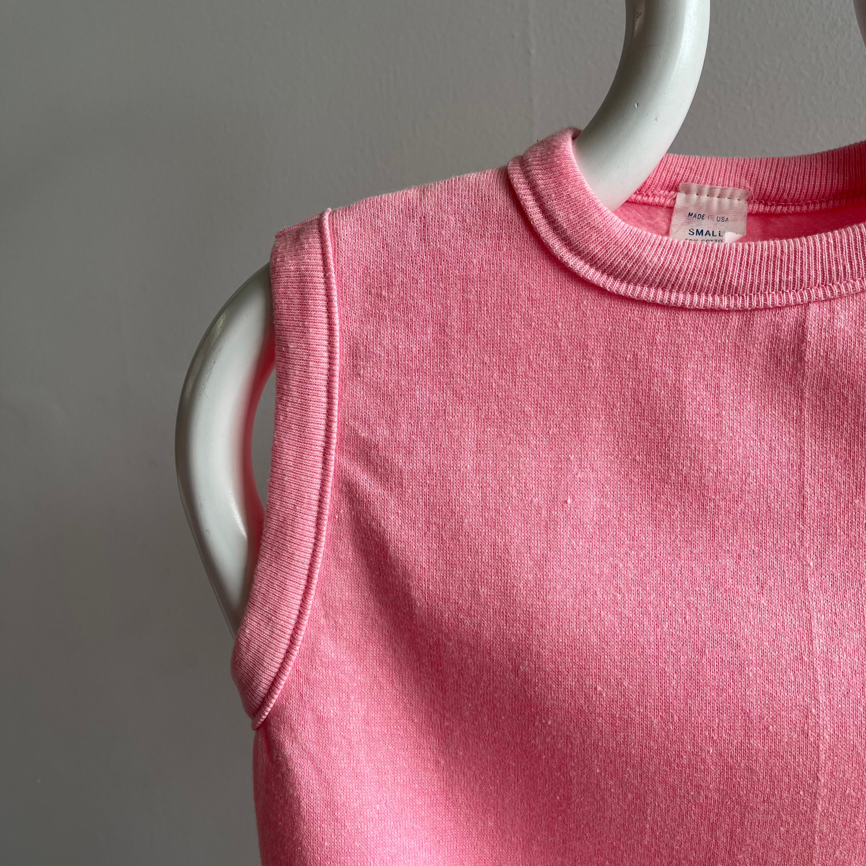 1980s Never WOrn Pale Pink Sweatshirt Vest - Swoon