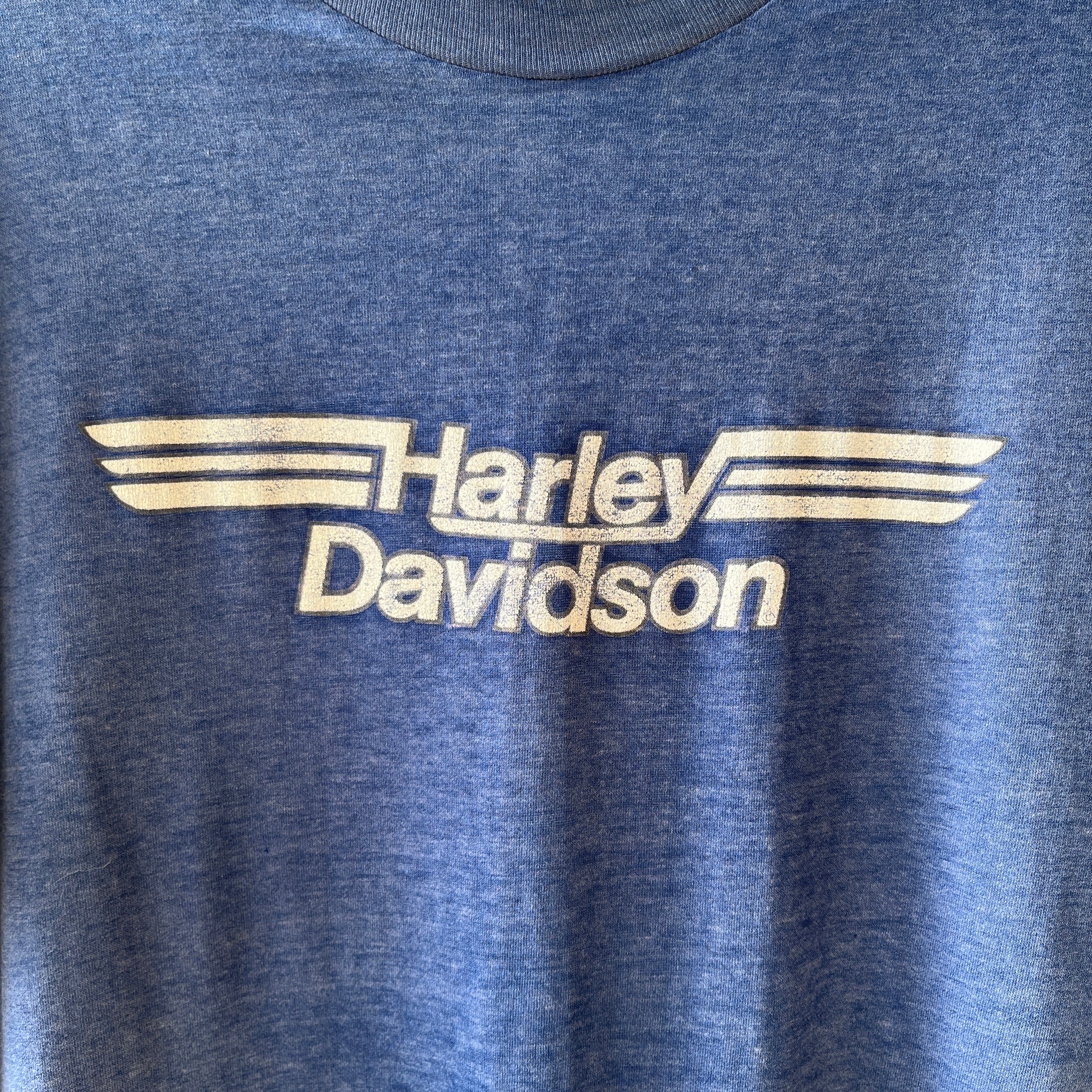 1982 Paper Thin Harley T Shirt Green Bay Wisconsin - GOLD