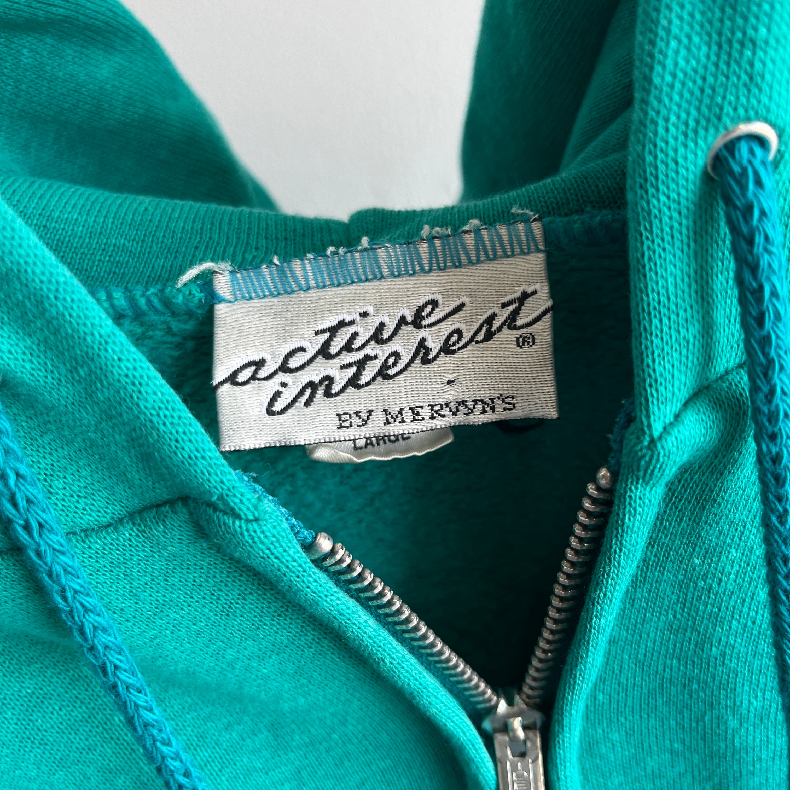 1980s Super Soft - Super, Duper - Teal Zip Up Hoodie