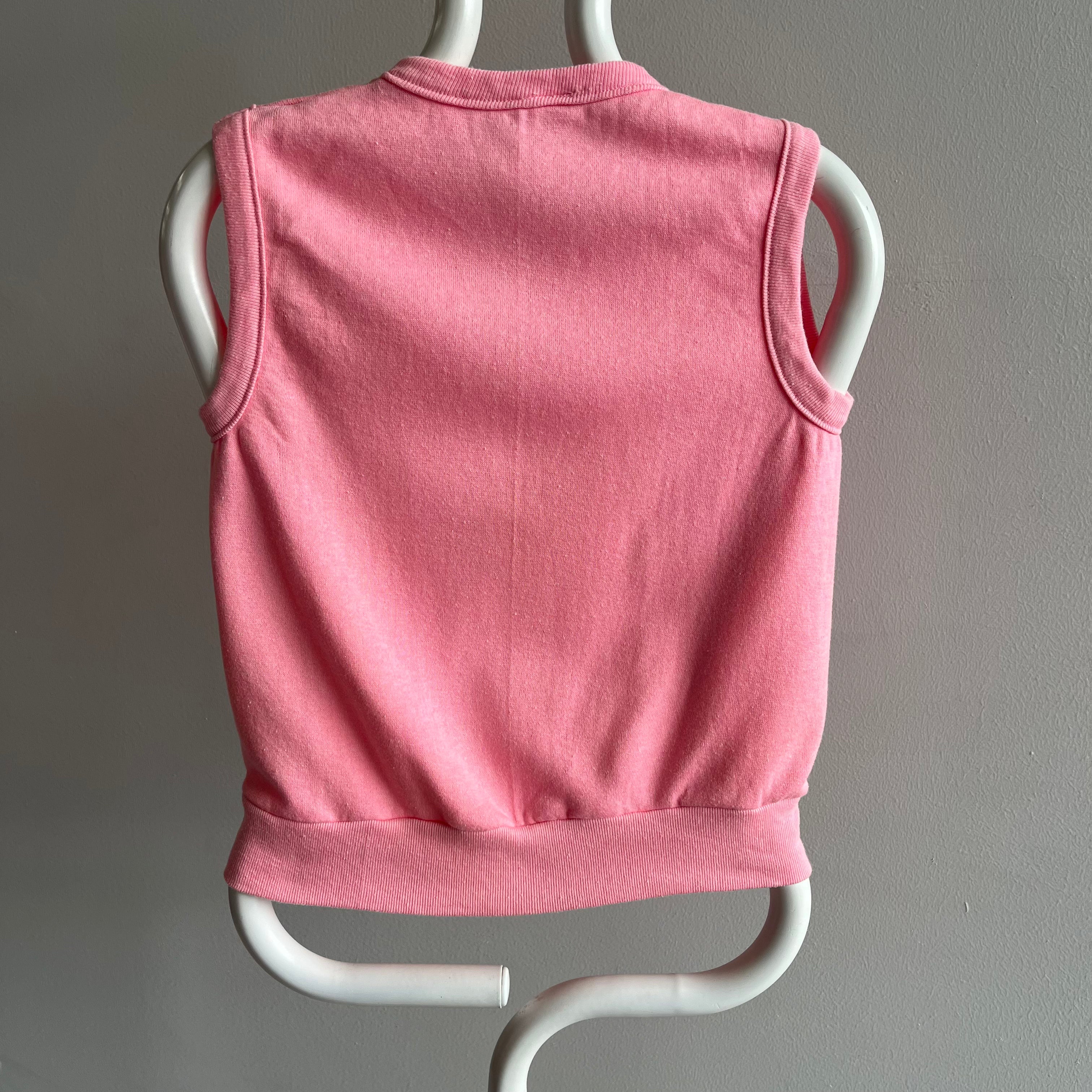 1980s Never WOrn Pale Pink Sweatshirt Vest - Swoon