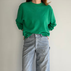 1990s Kelly Green Delightful Sweatshirt - Not A Raglan !!!