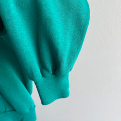 1980s Super Soft - Super, Duper - Teal Zip Up Hoodie