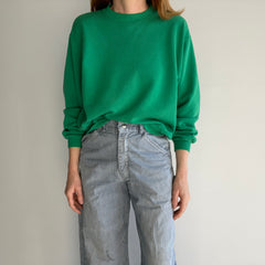 1990s Kelly Green Delightful Sweatshirt - Not A Raglan !!!