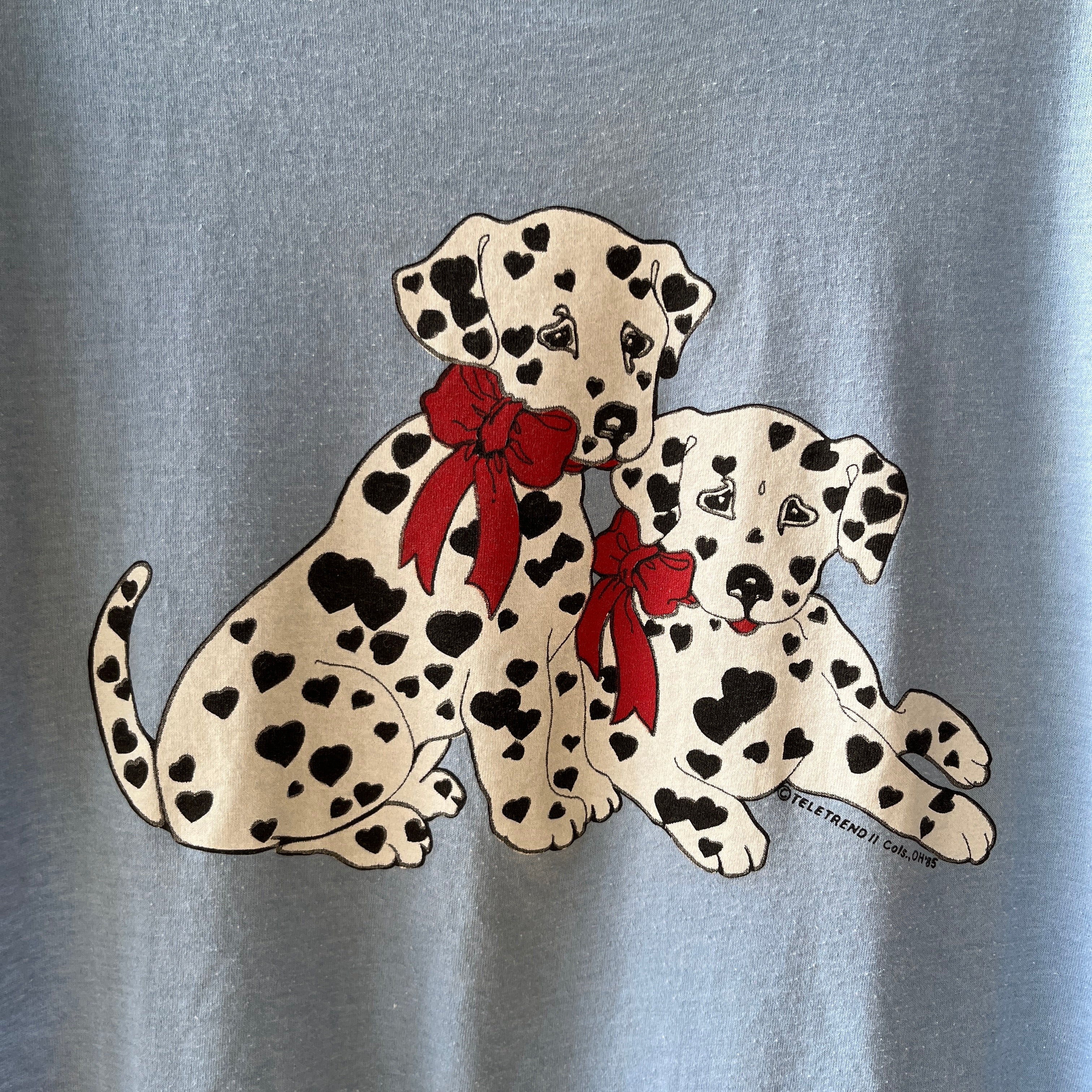1985 Dalmatian Puppy Hearts T Shirt