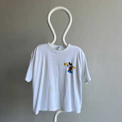 1990s Embroidered Mickey Boxy T-Shirt - Stained