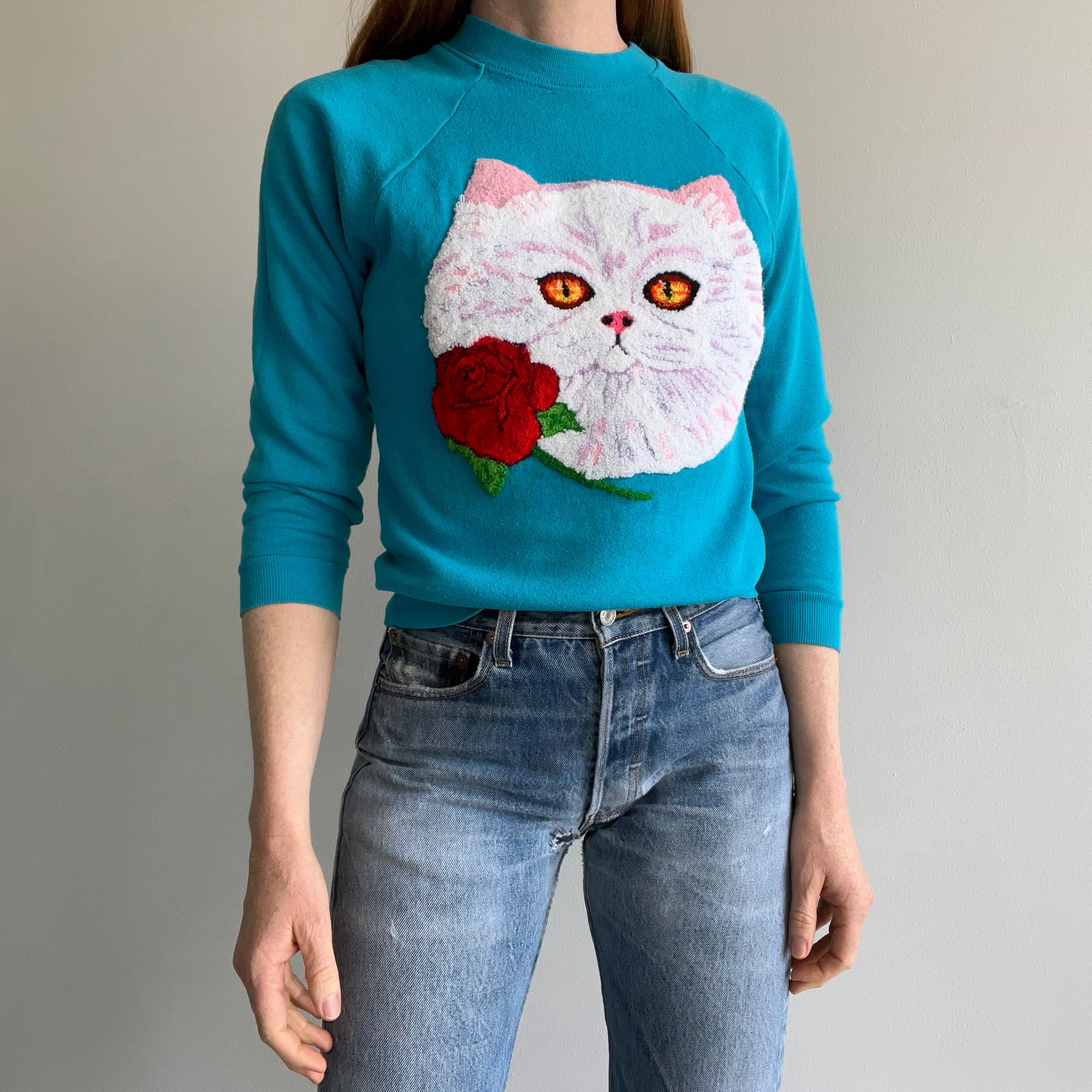 1980s Cat DIY Sweatshirt Size XS - Ummmmm