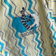1980s Hobie BACKSIDE!!!!!! Short Sleeve Button Up Cotton T-Shirt - OMFG