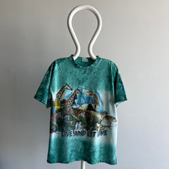 1990 Live and Let Live Habitat Rainforest Tie Dye Wrap Around Animal T-Shirt - !!!!!!!!!