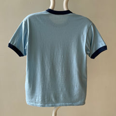 1970s Baby Blue Montreal Quebec Ringer T Shirt