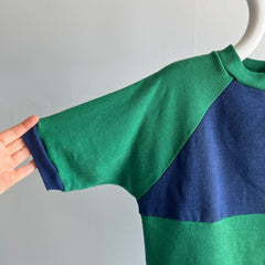 1970/80s Stallion by Healthknit Two Tone Blue and Green Warm Up Sweatshirt