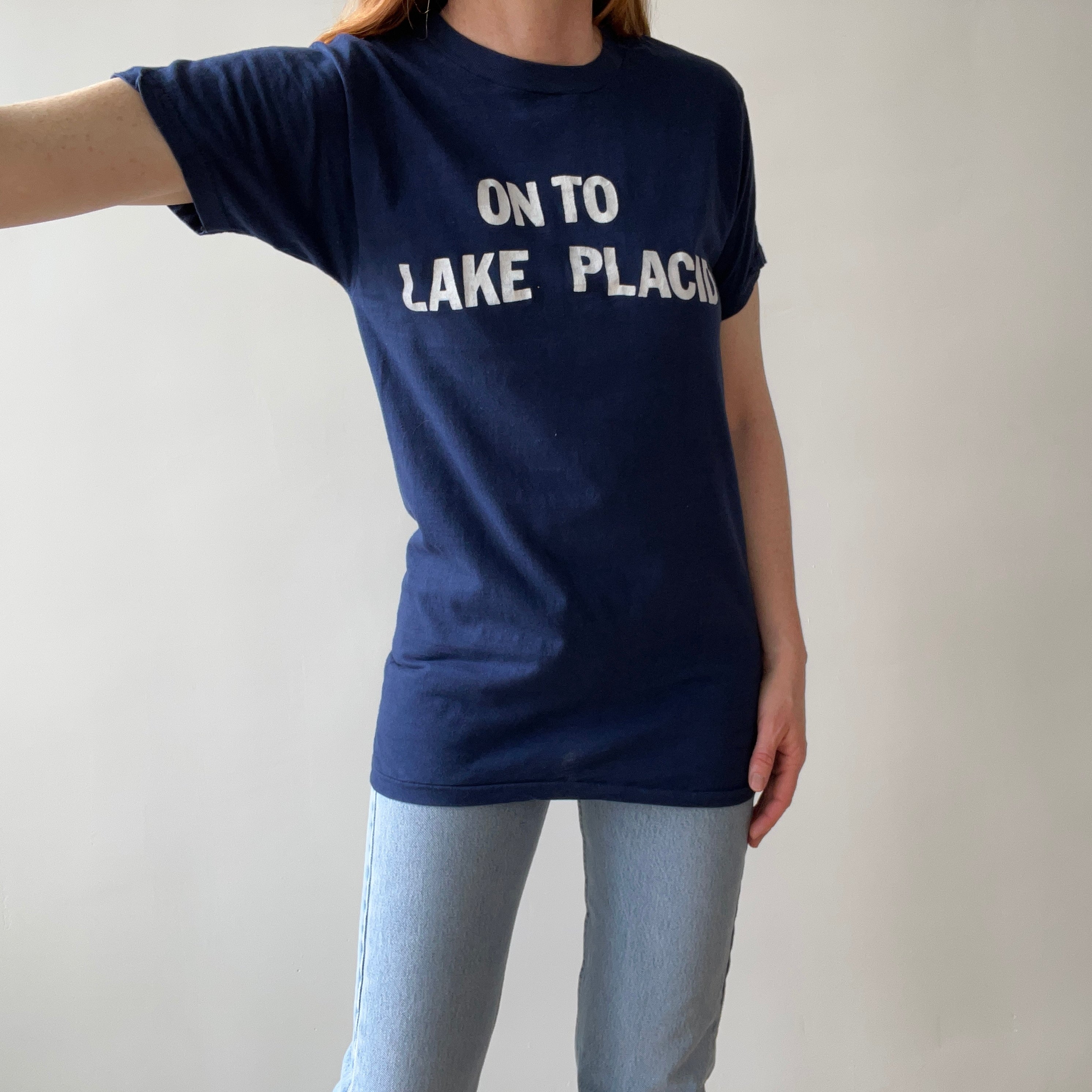 1970s Lake Placid #1 Ski Team (Backside) Cotton T-Shirt