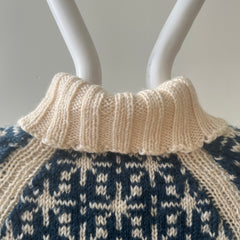 1950s Hand Knit Turtle Neck Sweater - !!!