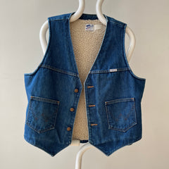 1970s Wrangler Sherpa Lined Denim Vest - TINA COLLECTION