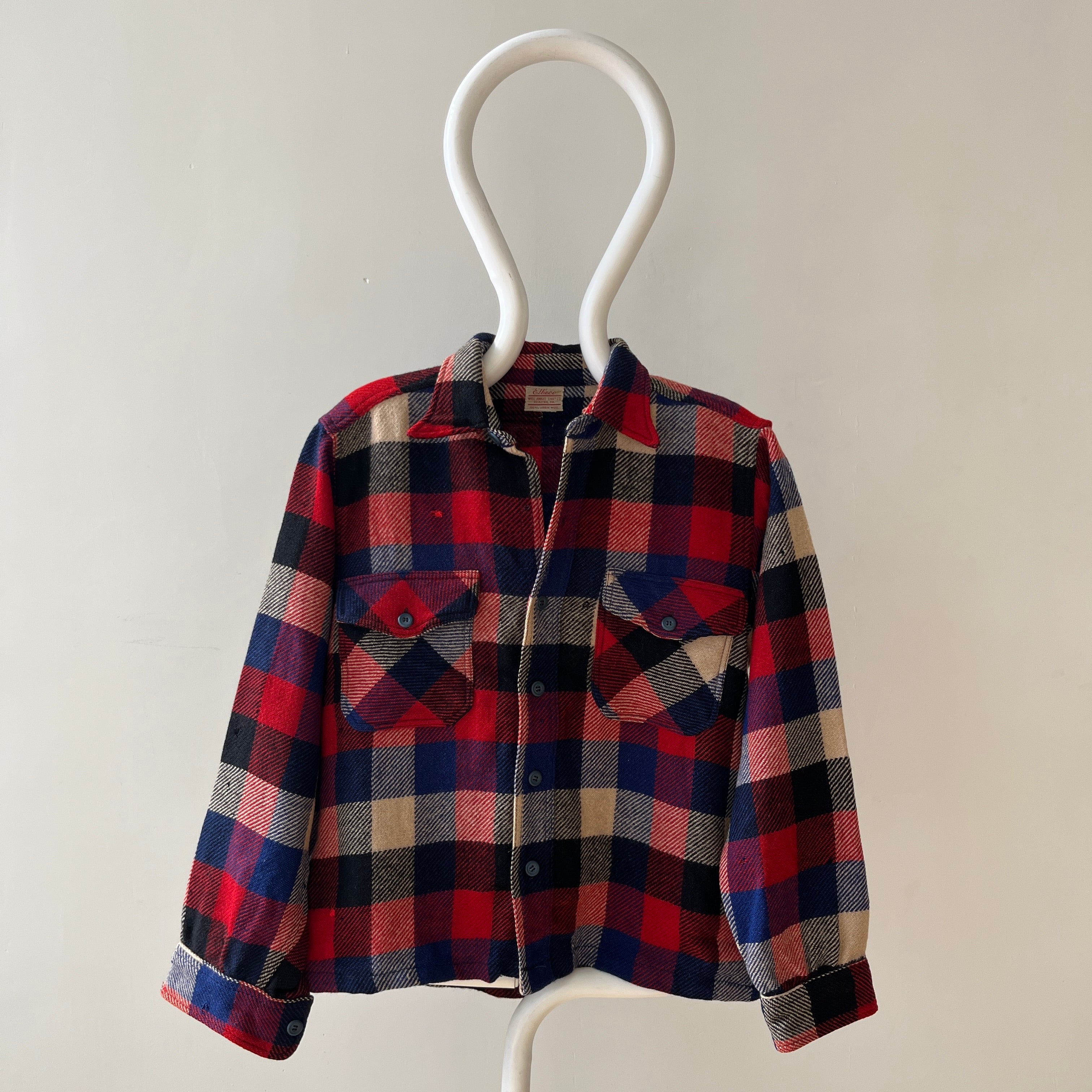 1940s/50s Plaid Wool Flannel - Single Owner