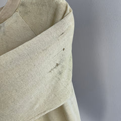 1970s Tissue Paper Thin and Sun Faded Blank Faded Khaki/Tan/English Breakfast with Milk Raglan