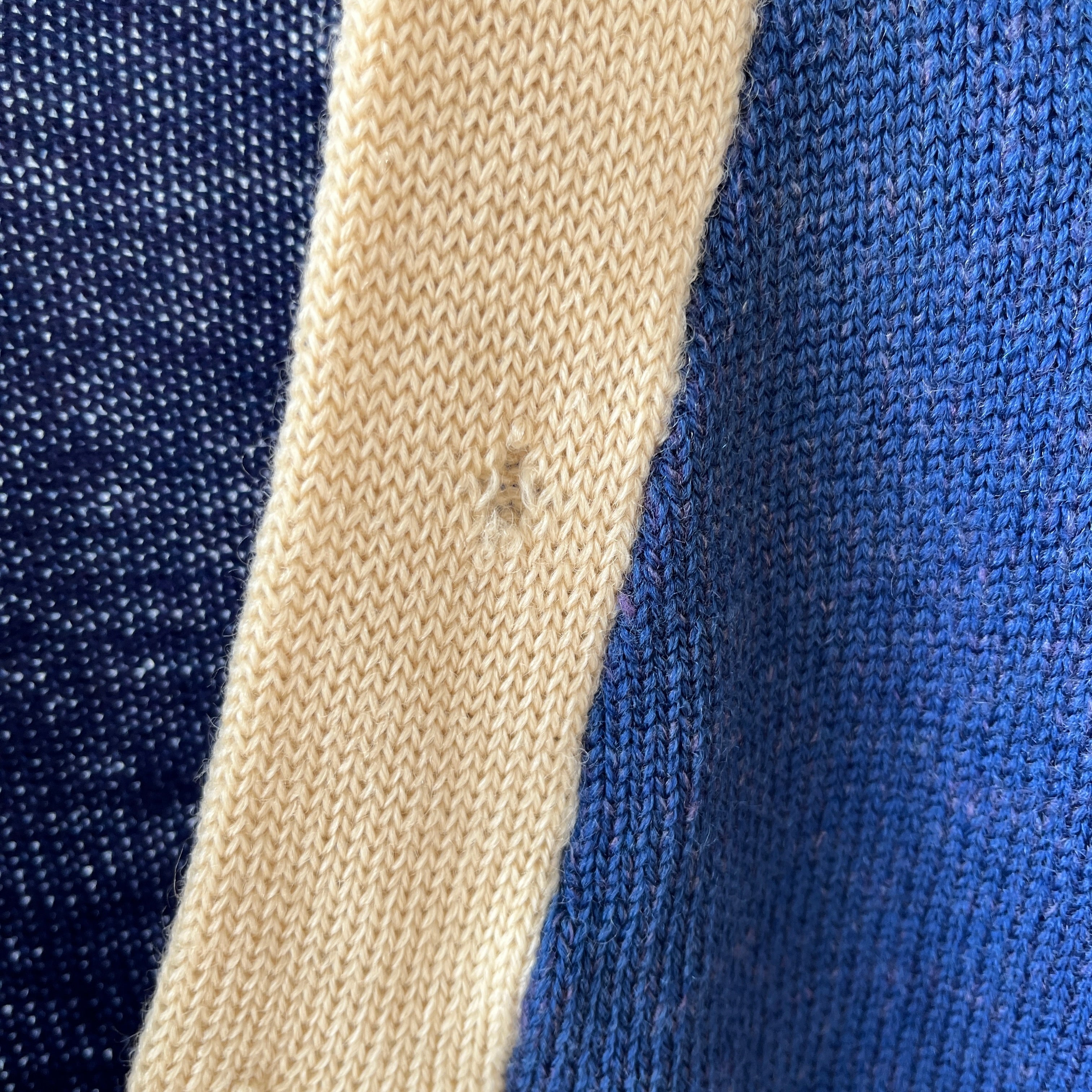 1940s Blue Wool Knit Cardigan - !!!!!!! VERY COOL