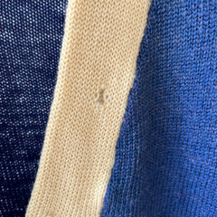 1940s Blue Wool Knit Cardigan - !!!!!!! VERY COOL