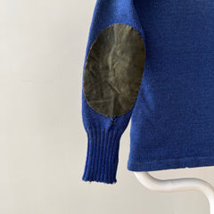 1940s Blue Wool Knit Cardigan - !!!!!!! VERY COOL