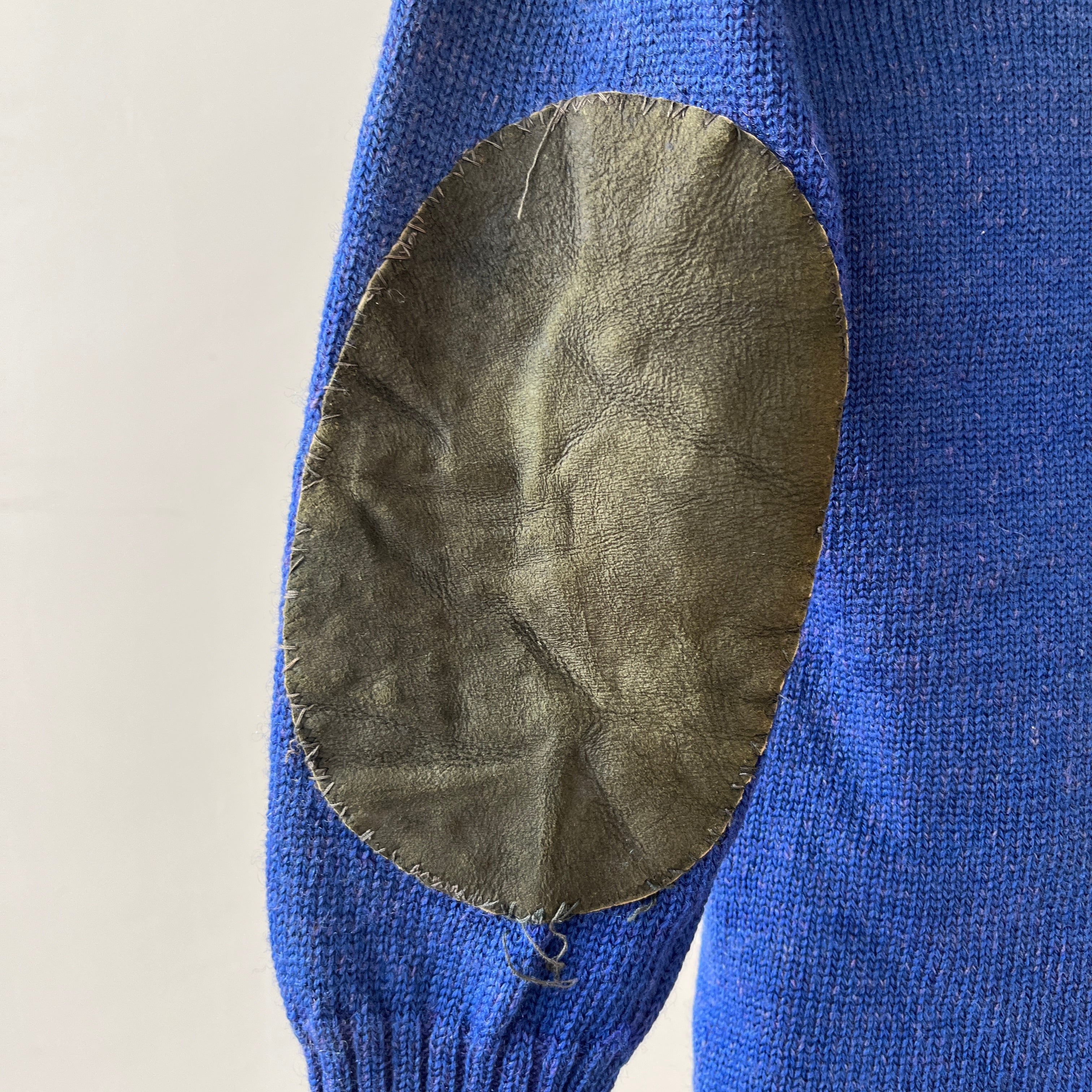 1940s Blue Wool Knit Cardigan - !!!!!!! VERY COOL