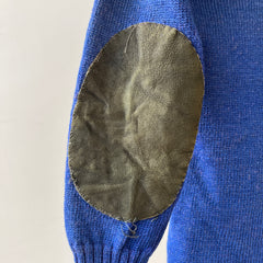 1940s Blue Wool Knit Cardigan - !!!!!!! VERY COOL