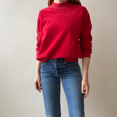 1980s Velour Mock Sweatshirt with Pockets !!!