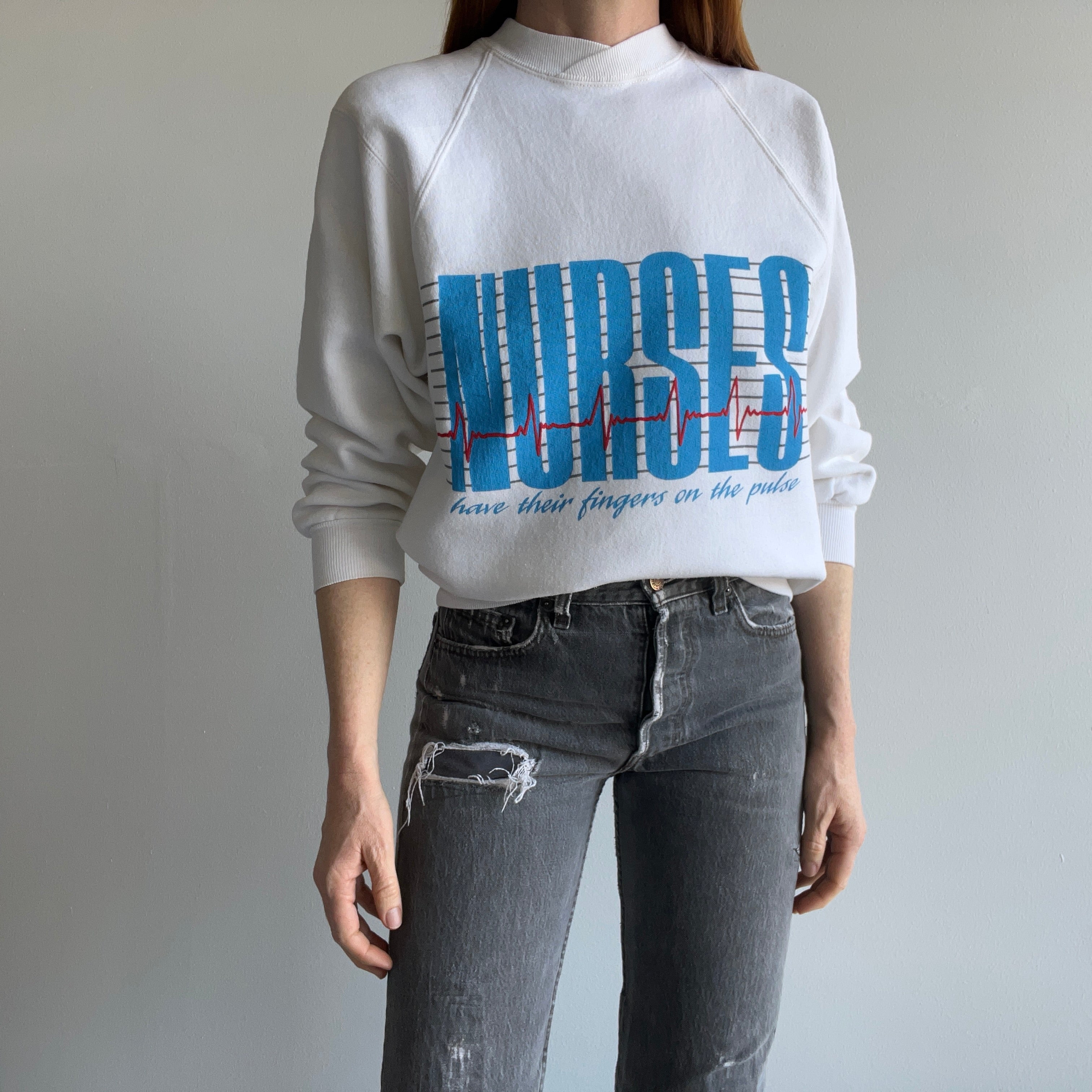 1980s Nurses Have Their Fingers On The Pulse Sweatshirt