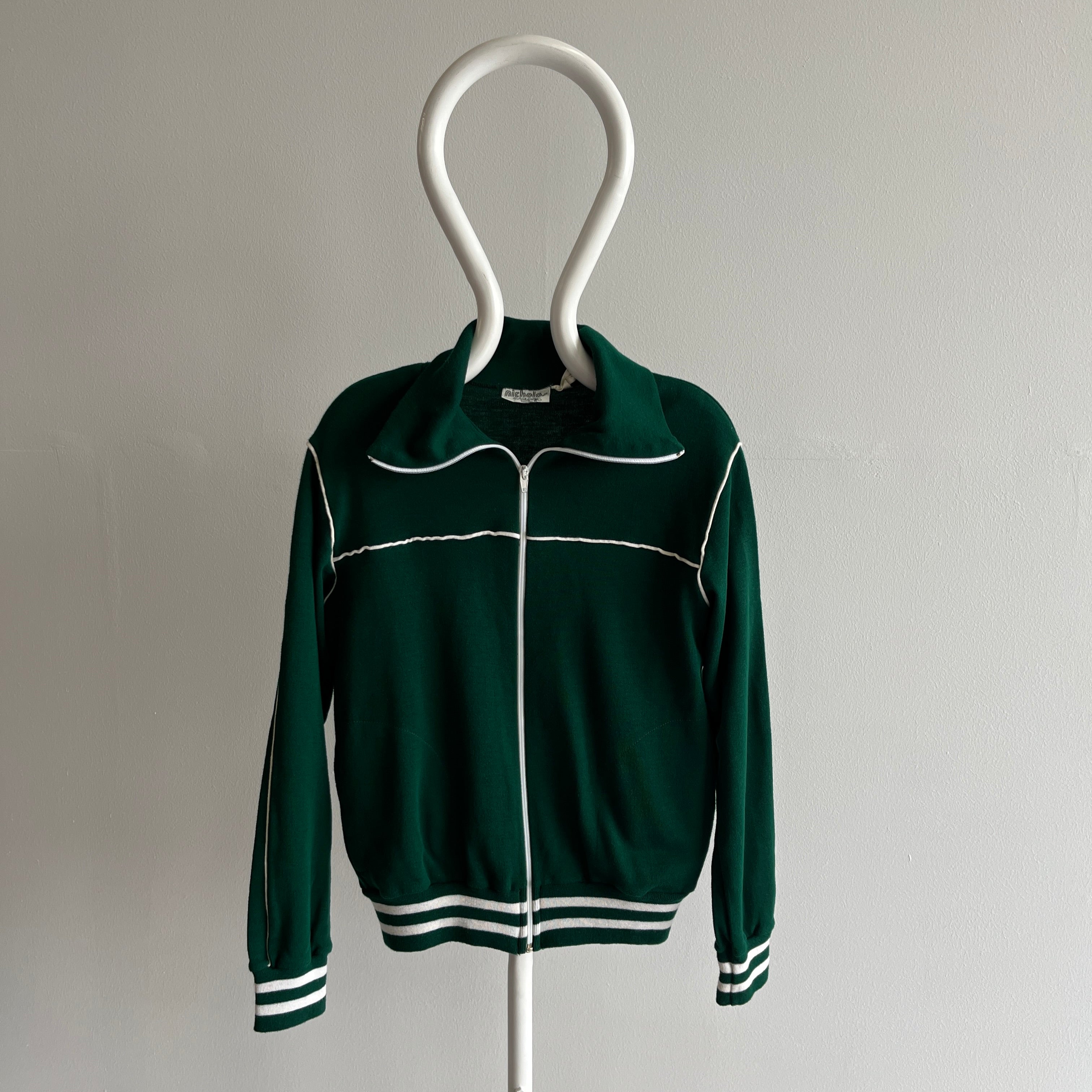 1970s Excellent Condition Hunter Green Tracksuit Zip Up - !!!!